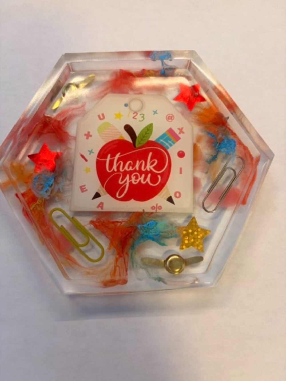 Handmade Resin Desk Coaster / The Ultimate Teacher Appreciation Gift!